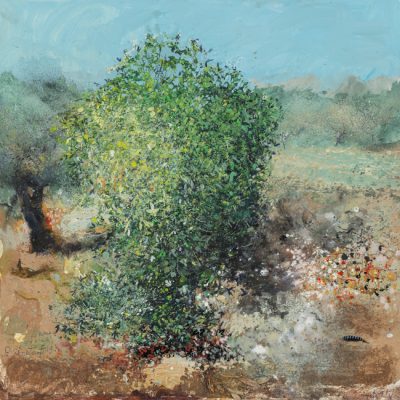 French olive and fig one afternoon. 2015.   mixed media on wood panel.  60 x 60cm.