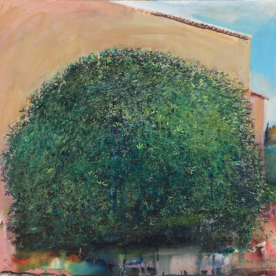 The big sweet smelling fig tree. 2015.   mixed media on paper.  57 x 62cm.