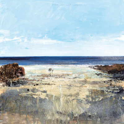 The seaweed collectors. 2018. mixed media on museum board.  60 x 60cm.