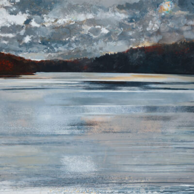 CANVAS Halwyn Quay, winters afternoon. 2025.  mixed media on canvas.     140 x 195cm.